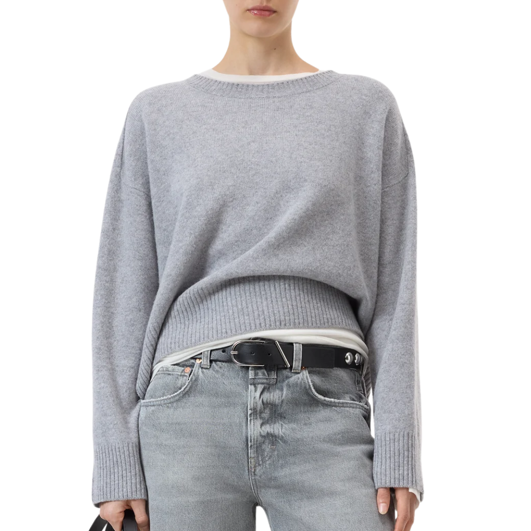 Wool Jumper in Light Grey Melange