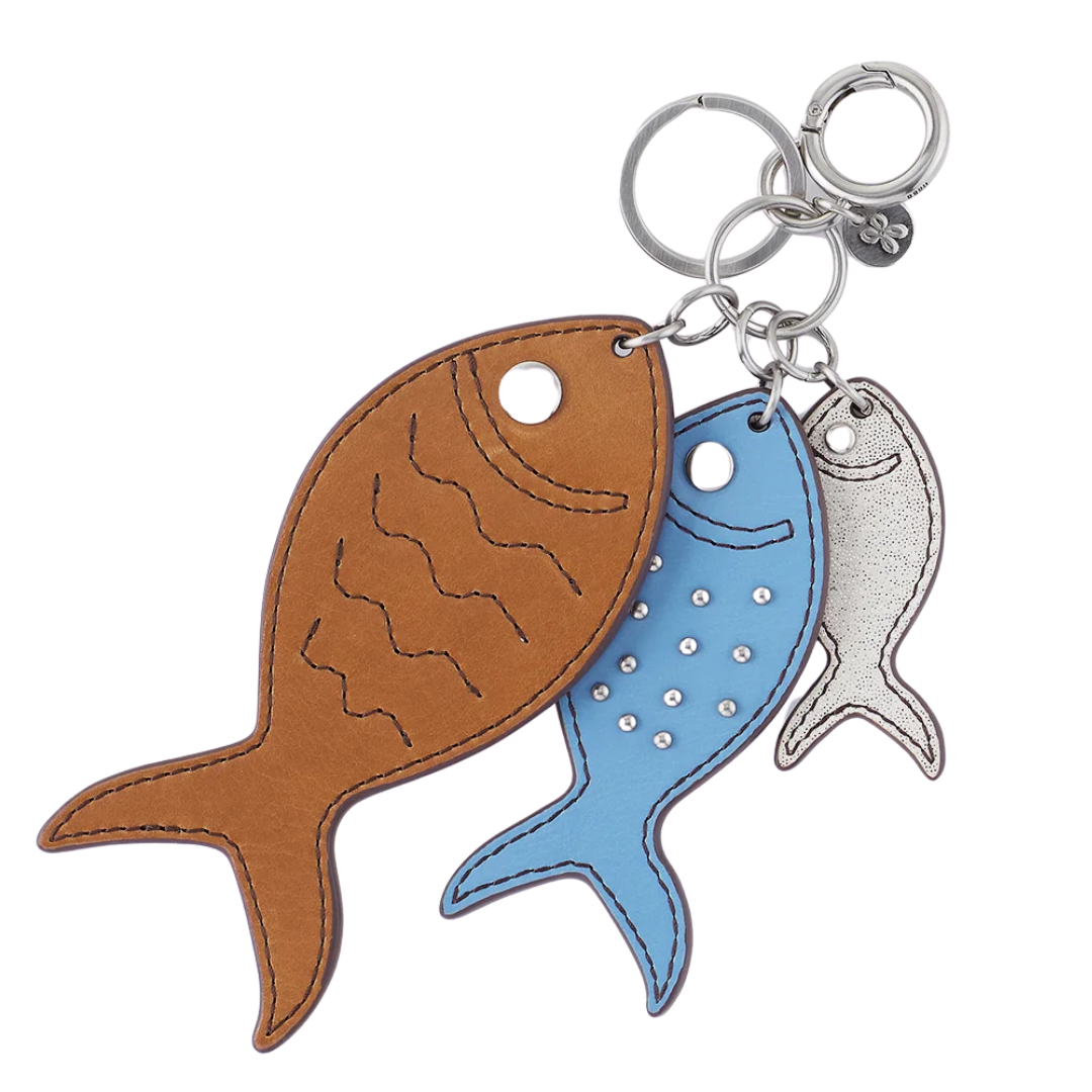Triple Catch Key Fob in Truffle
