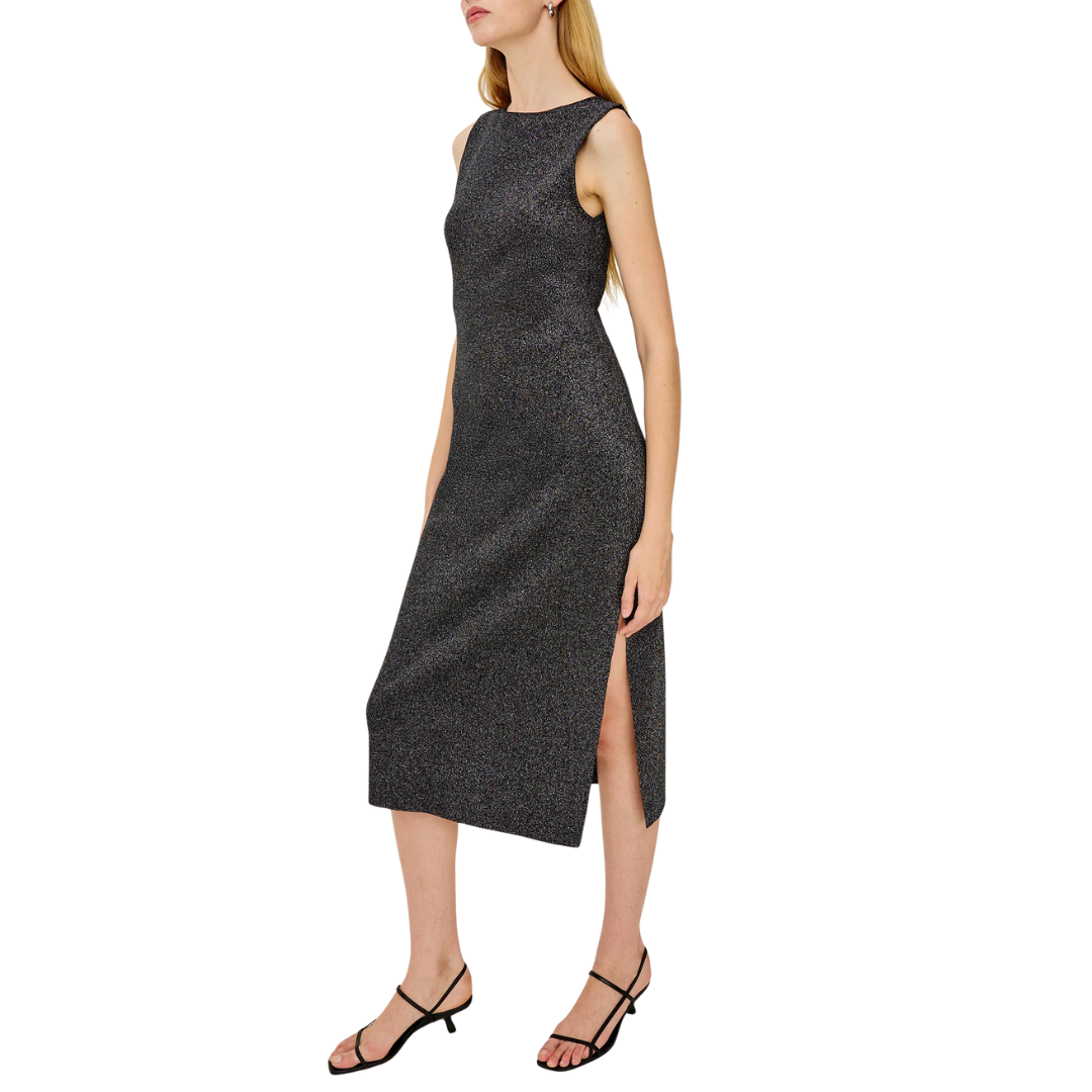 Alora Dress in Gunmetal Lurex