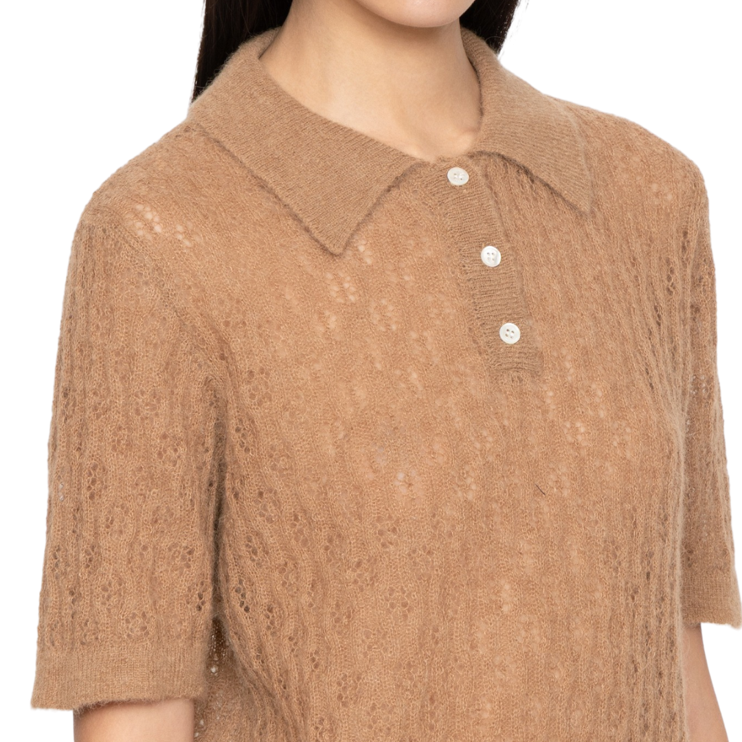 Teagan S/S Sweater in Camel