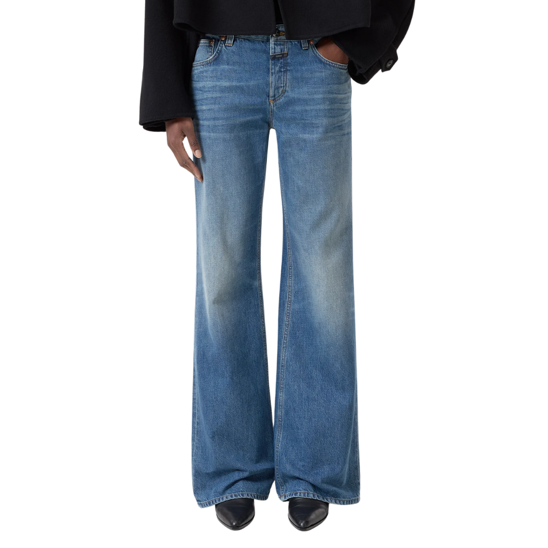 Gillian Wide in Mid Blue