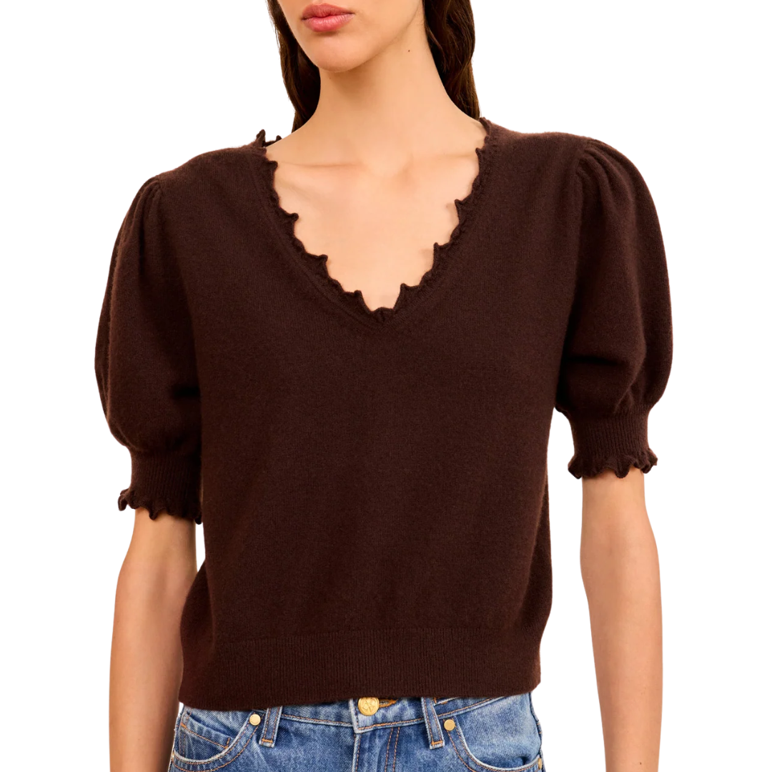 Polline Short Sleeve Top in Wenge
