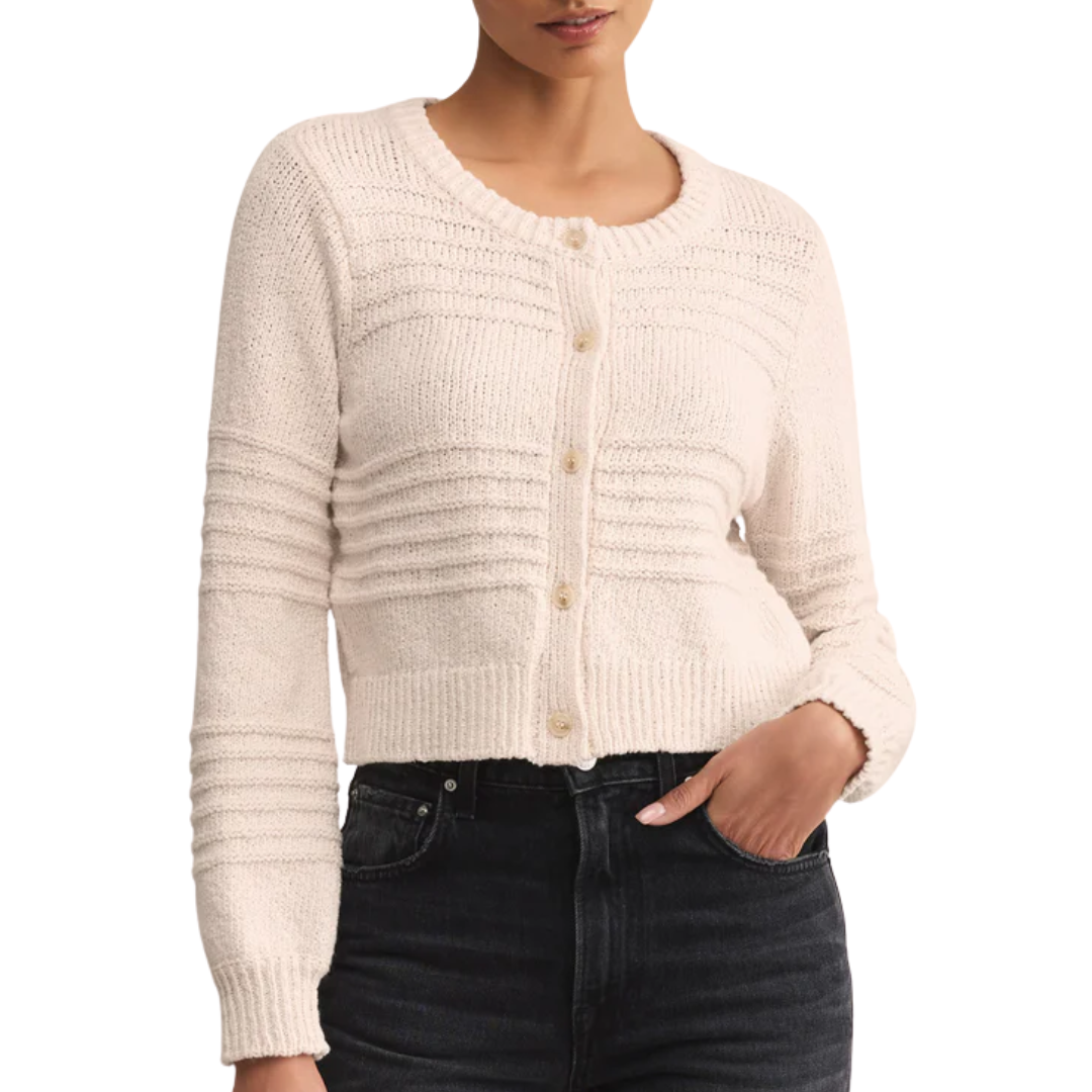 Between The Lines Cardigan in Crystal
