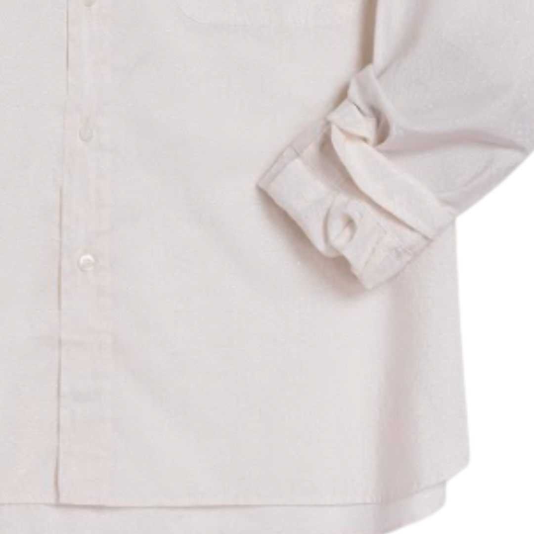 Oona Continuous Button-Up in Cream with Gold Glitter