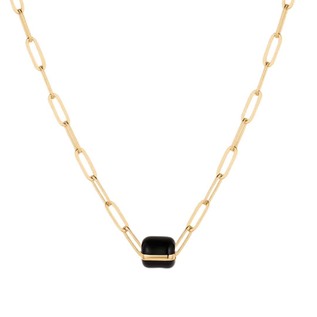 Celine Bead in Black Enamel