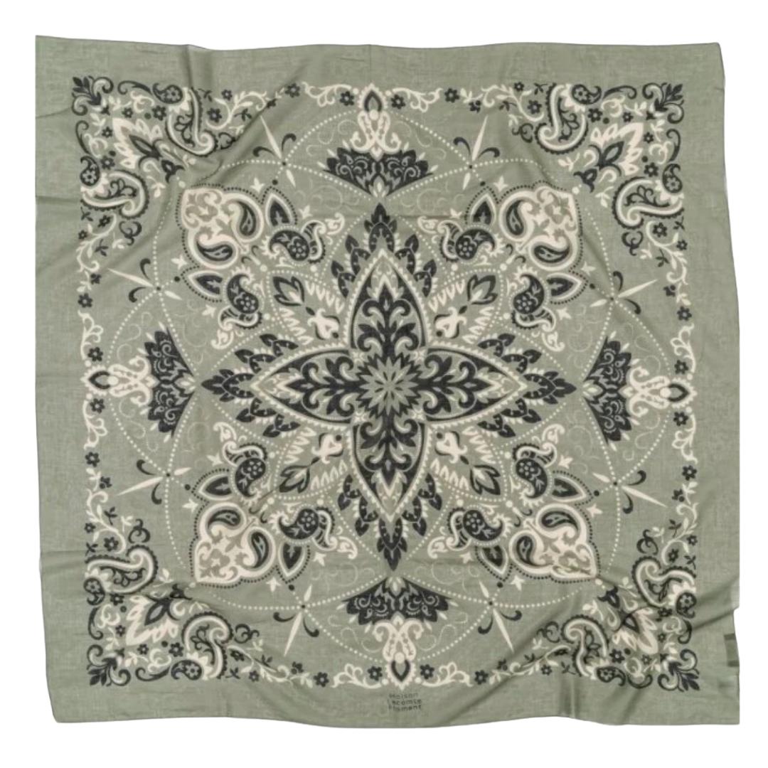Cotton Bandana Scarf in Soft Green