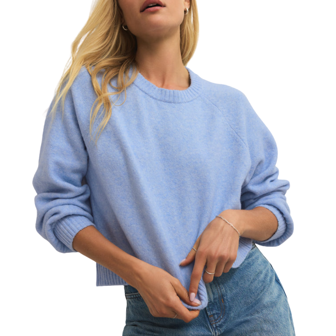 Coming Up Cozy Sweater in Blue Light