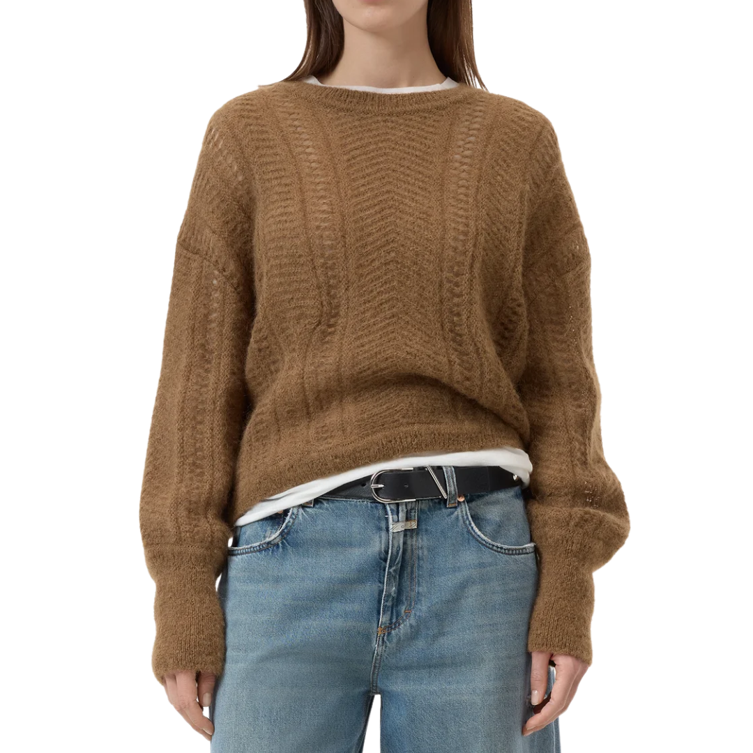Mohair Mix Jumper in Light Mocha Brown