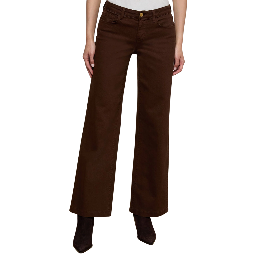 Joanne Low-Rise Wide-Leg Jean in Brown