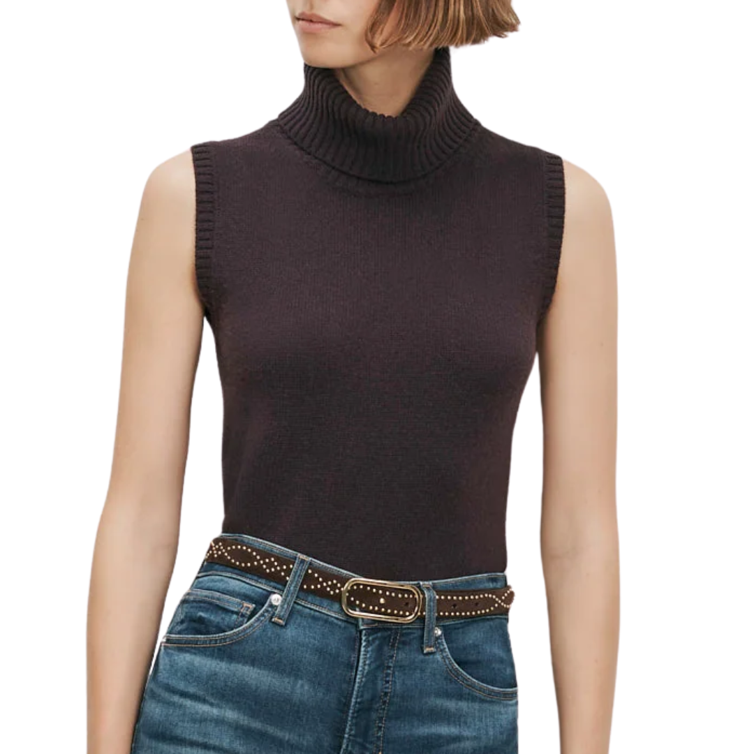 Mazzy Cashmere Sleeveless Sweater in Eggplant