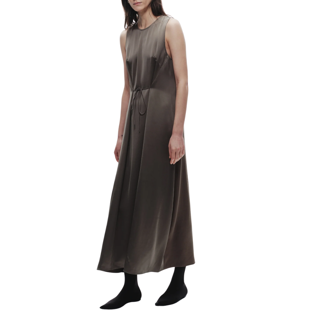 Grant Charmeuse Maxi Dress in Dusty Olive