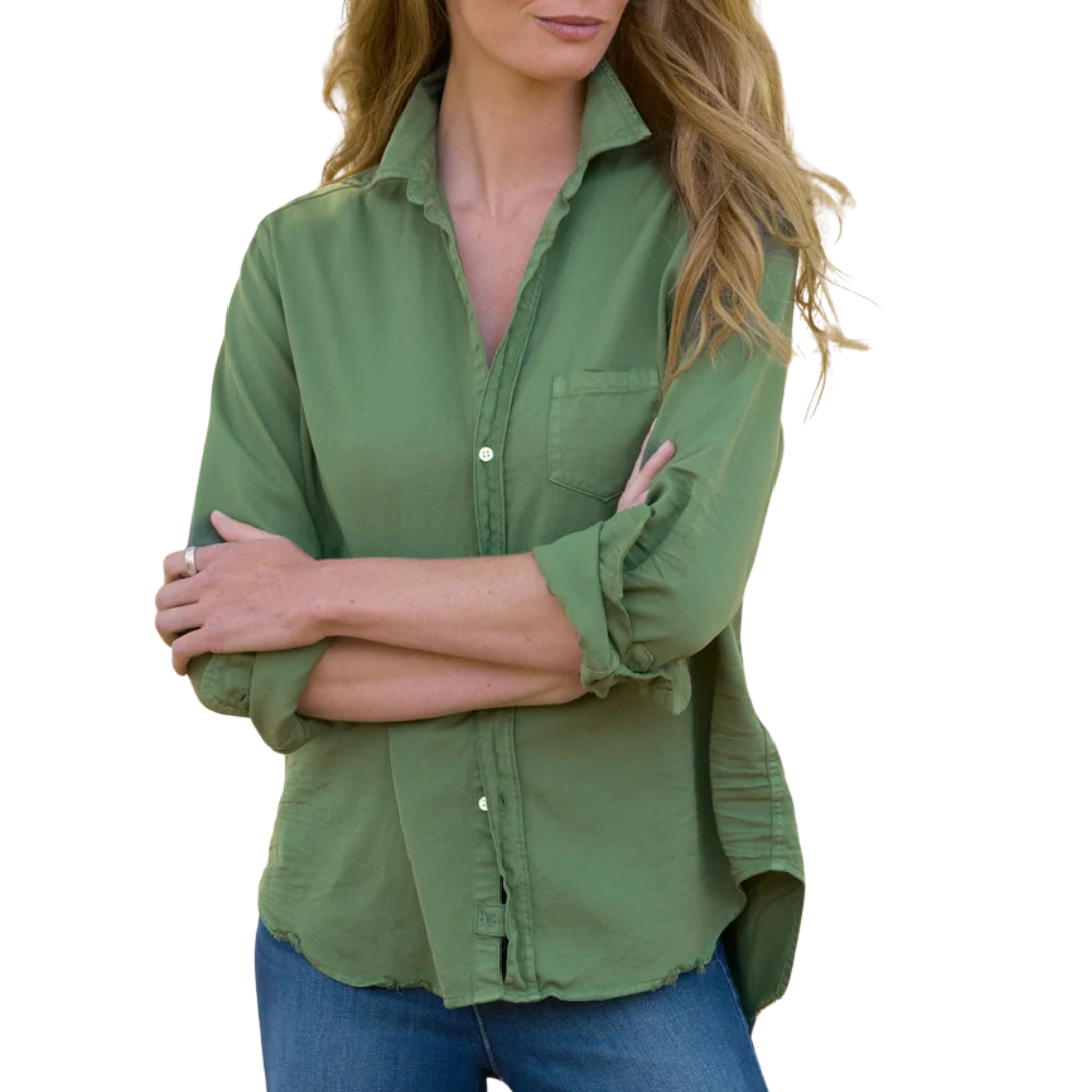 Eileen Relaxed Button-Up Shirt in Nori Denim
