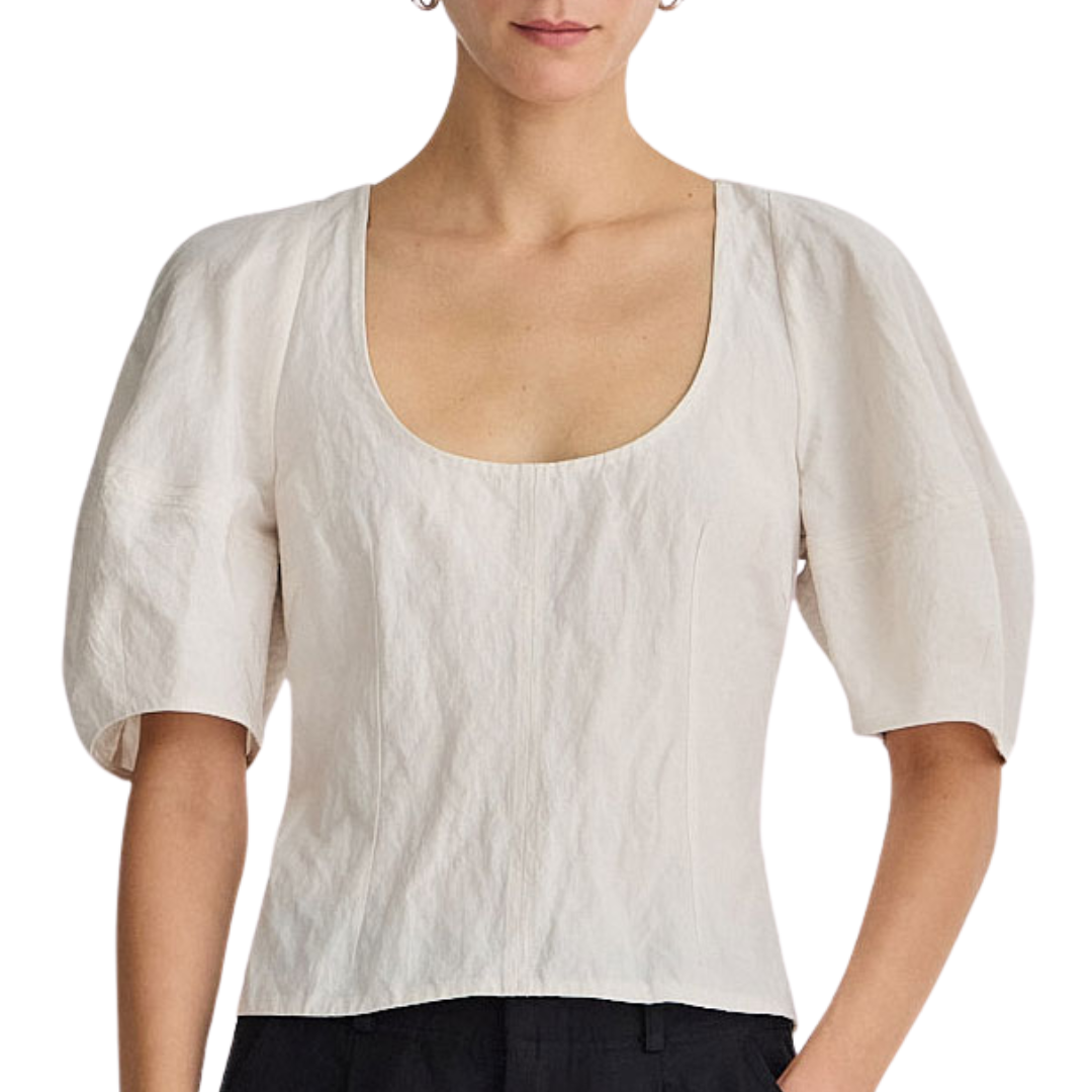 Scoop Neck Lina Top in Birch