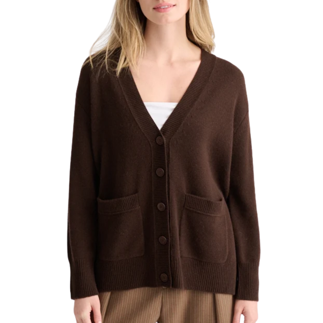 Easy Vee Cardigan in Chocolate