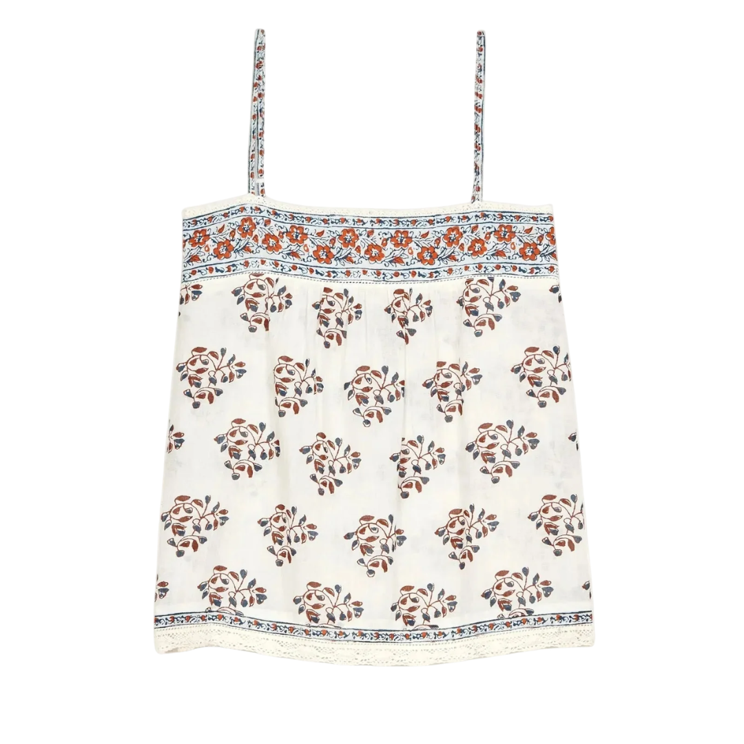 Stella Camisole in Ecru/Rust