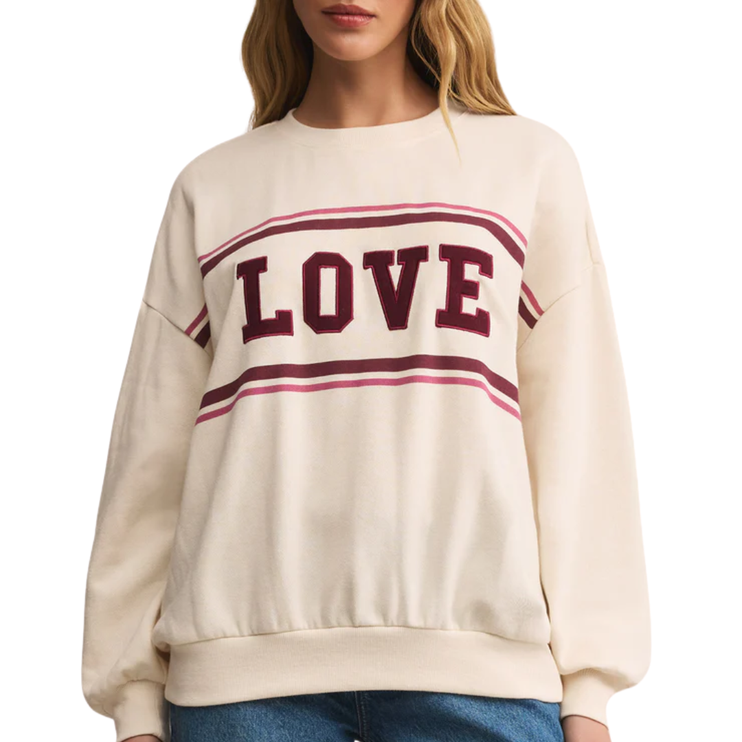 Oversized Love Sweatshirt in Vanilla Ice