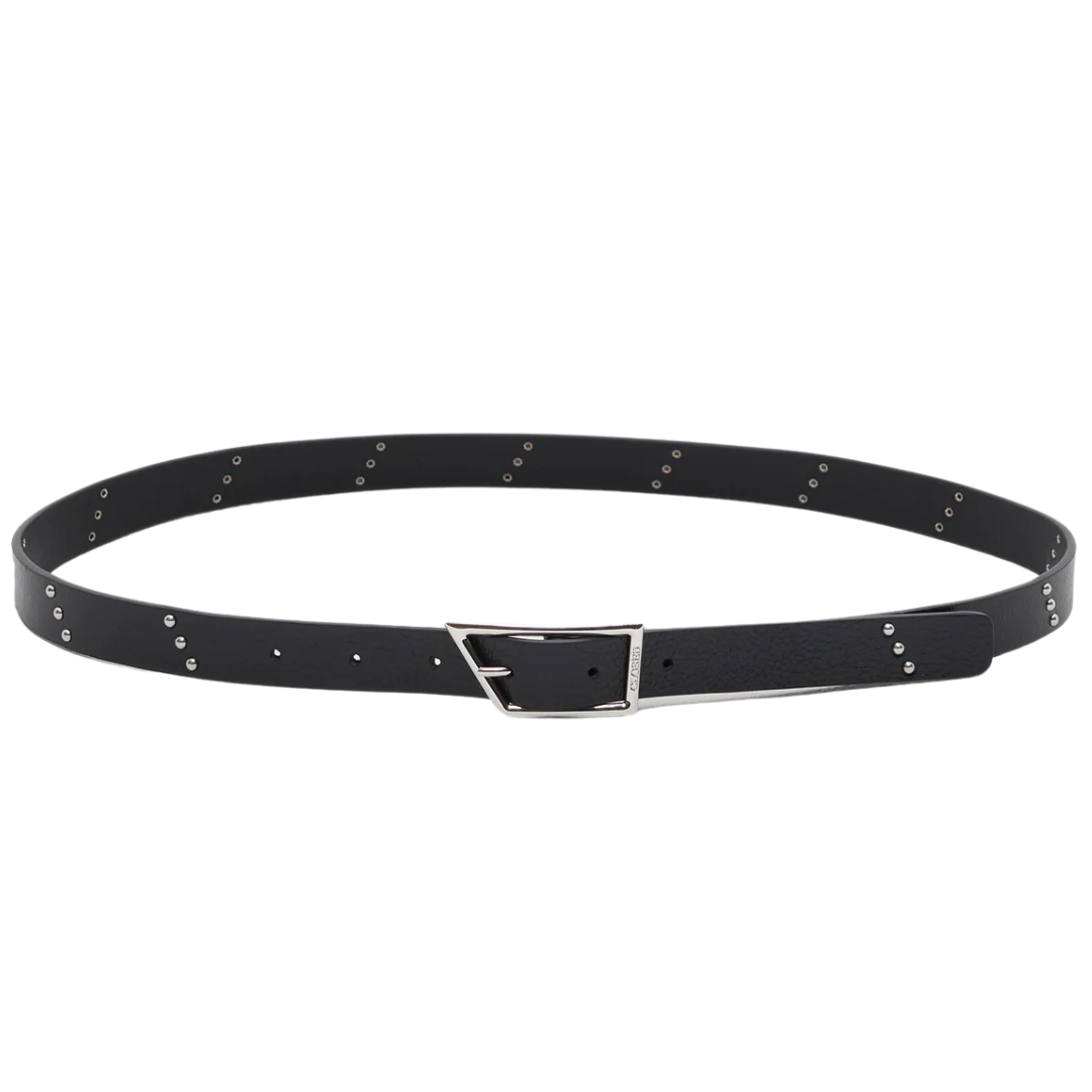 Studded Leather Belt in Black
