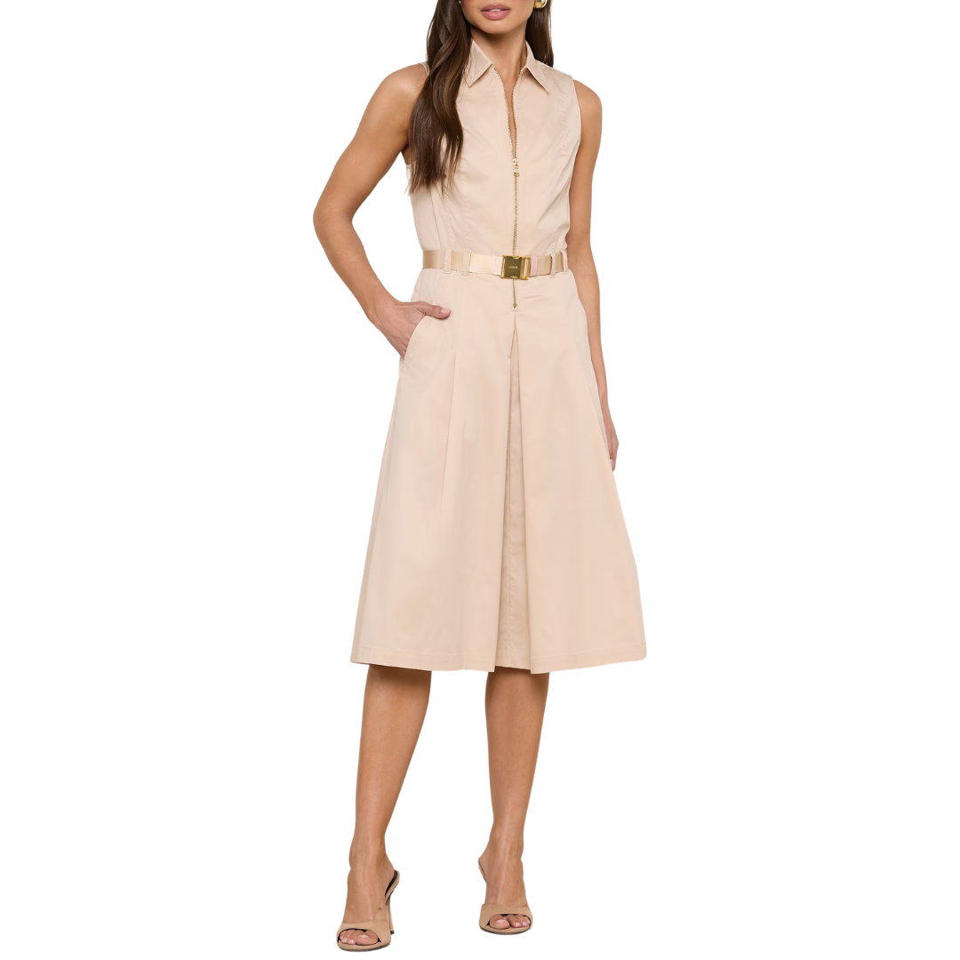 Kylo Poplin Shirt Dress in Biscuit