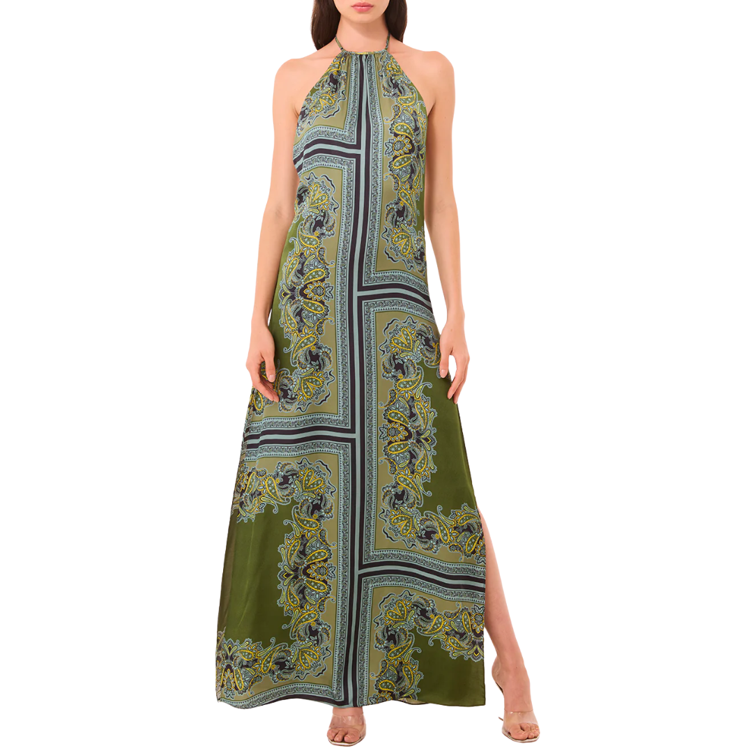 Samantha Dress in Moss Scarf