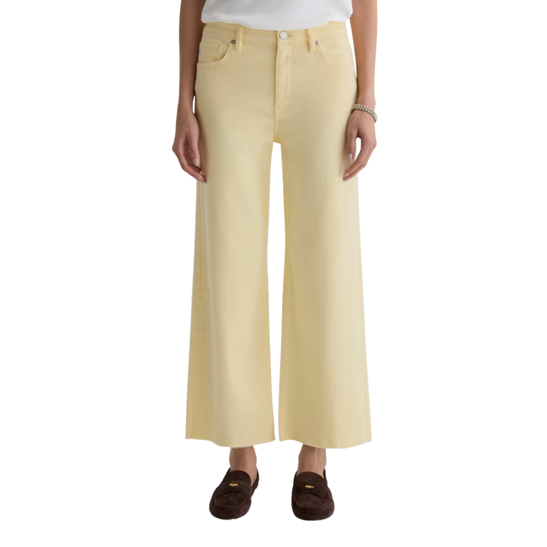 Saige Wide Leg Crop Jean in Sunlight Yellow