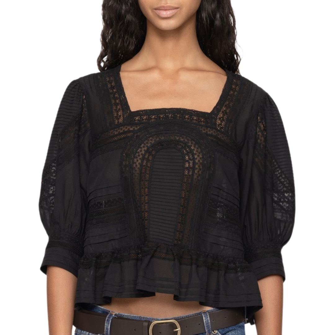 Franca Lace Top in Black