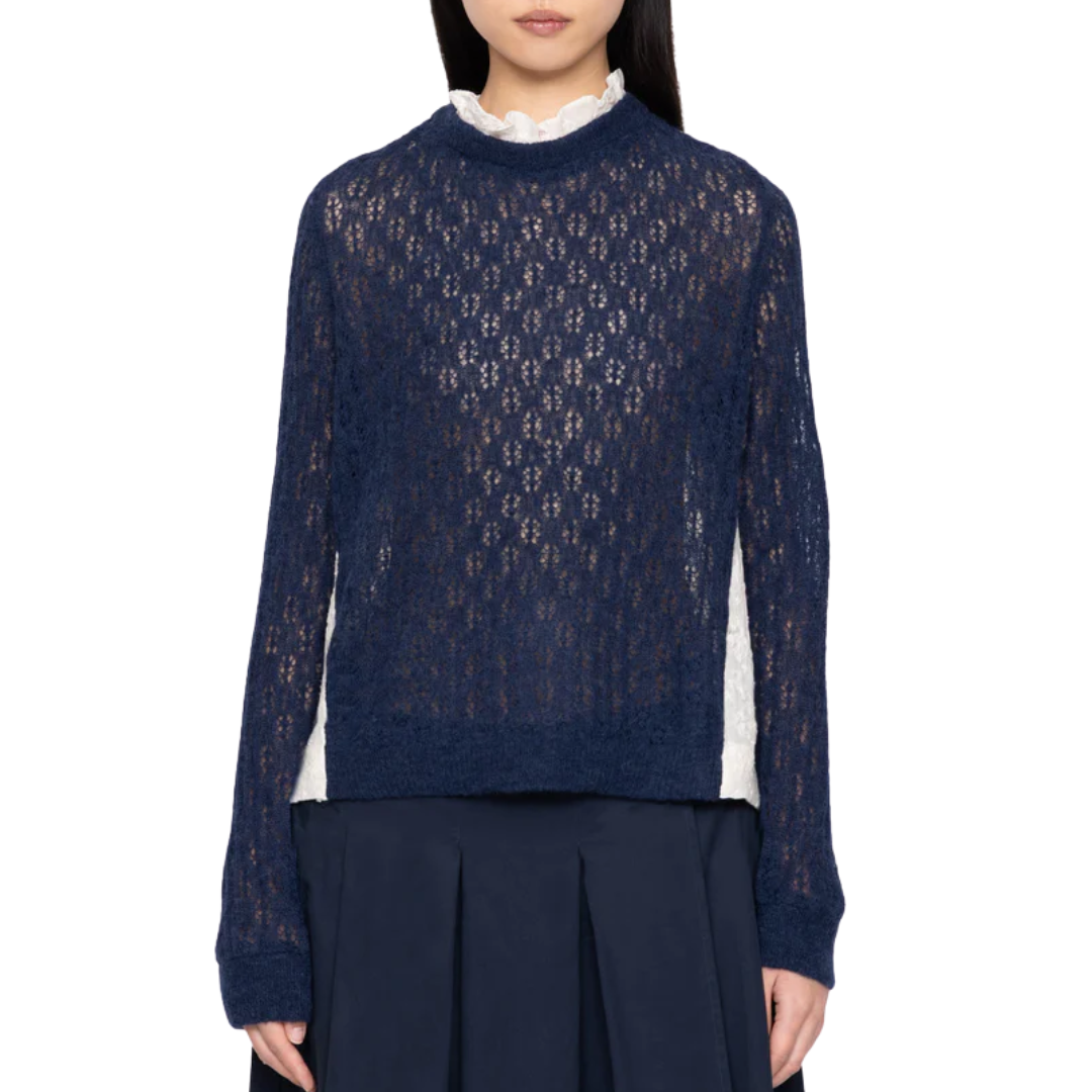Teagan Combo Sweater in Navy