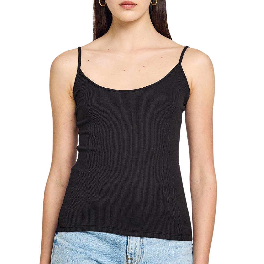 Ribbed Cami in Black