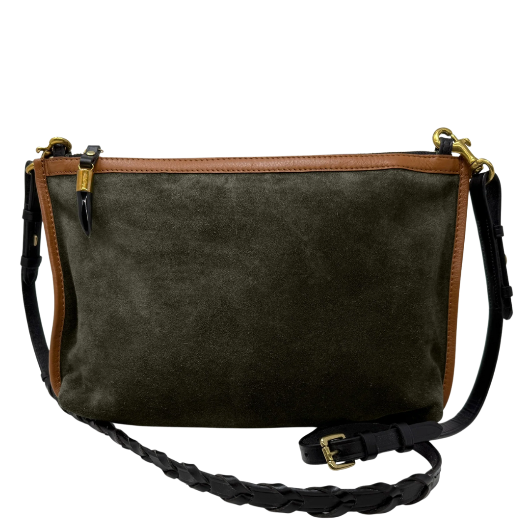 Mabel Clutch in Olive Suede