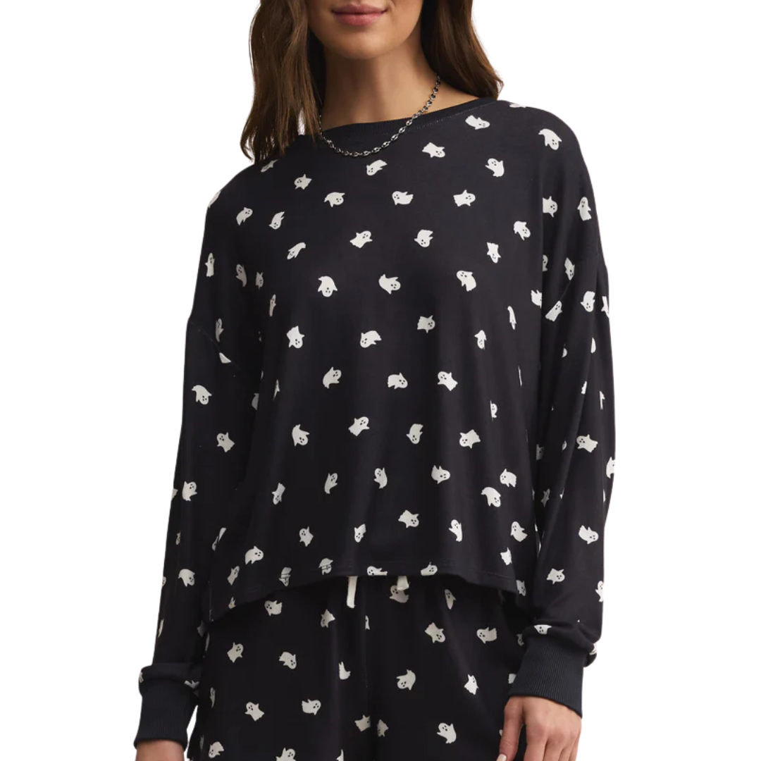 Regan Ghost LS Top in Black Sand