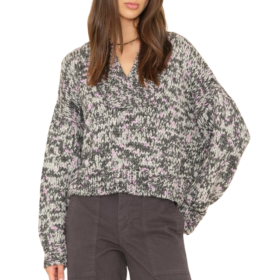 Keyes Sweater in Black Melange