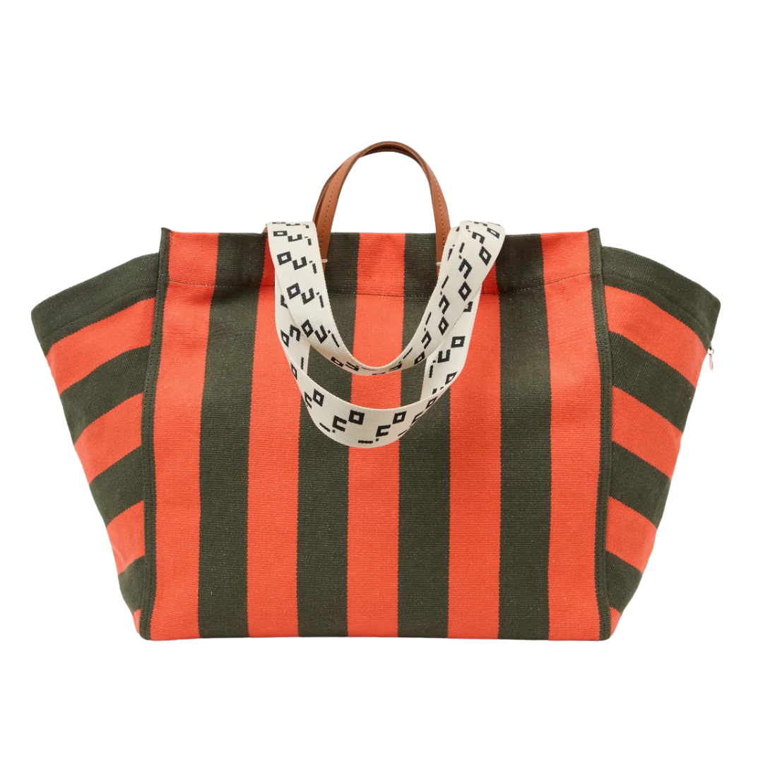La Côte Tote in Army/Bright Poppy