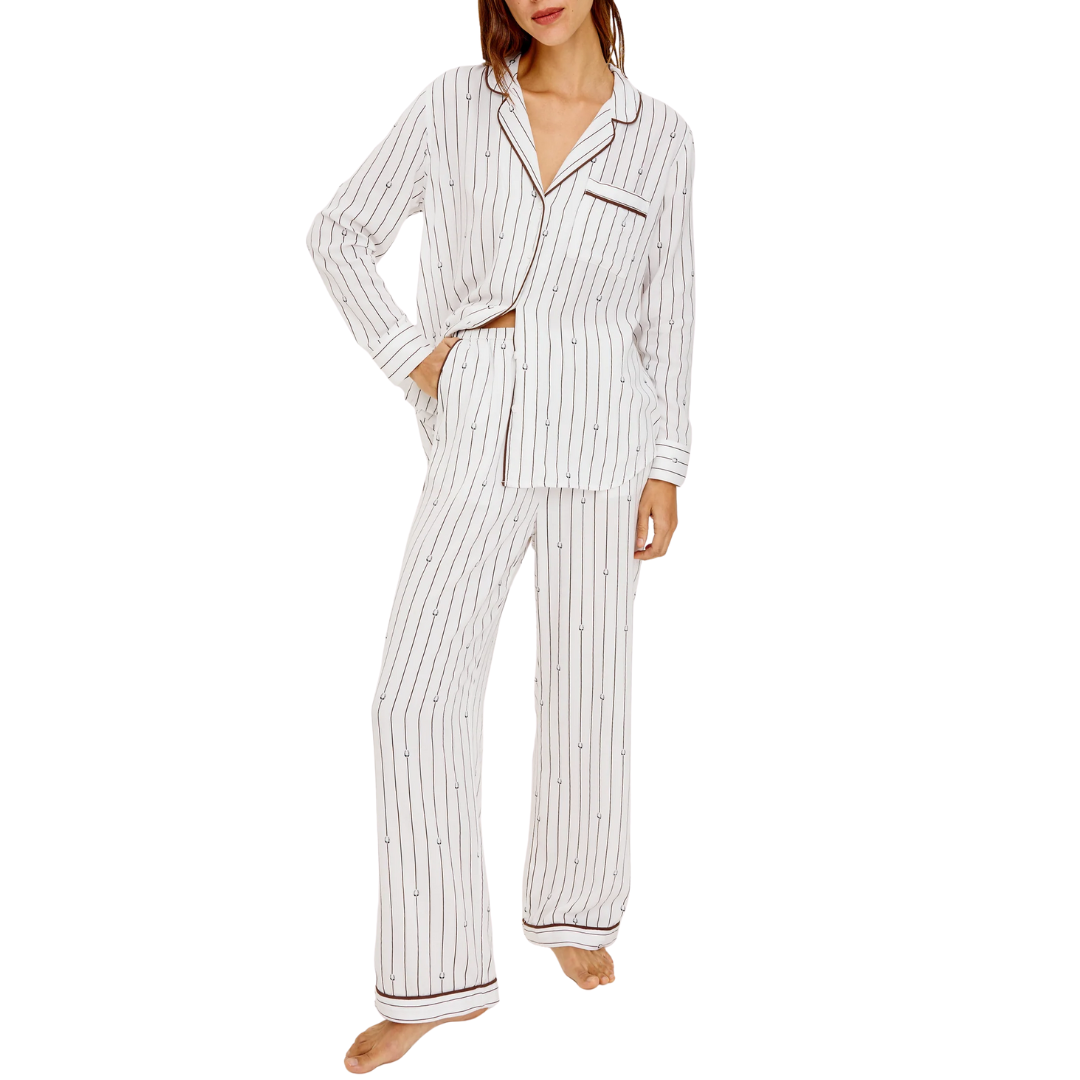 Luna Pajama Set in Striped Lucky Horseshoes