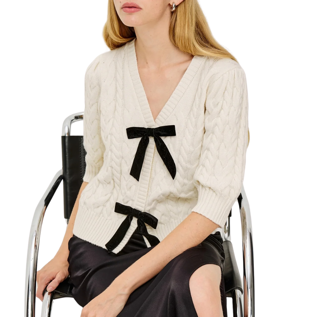 Clarissa Sweater in Ivory Cables