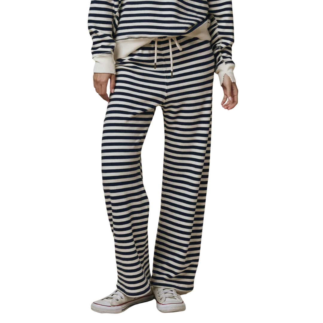 The Lap Sweatpant in Navy Sailor Stripe