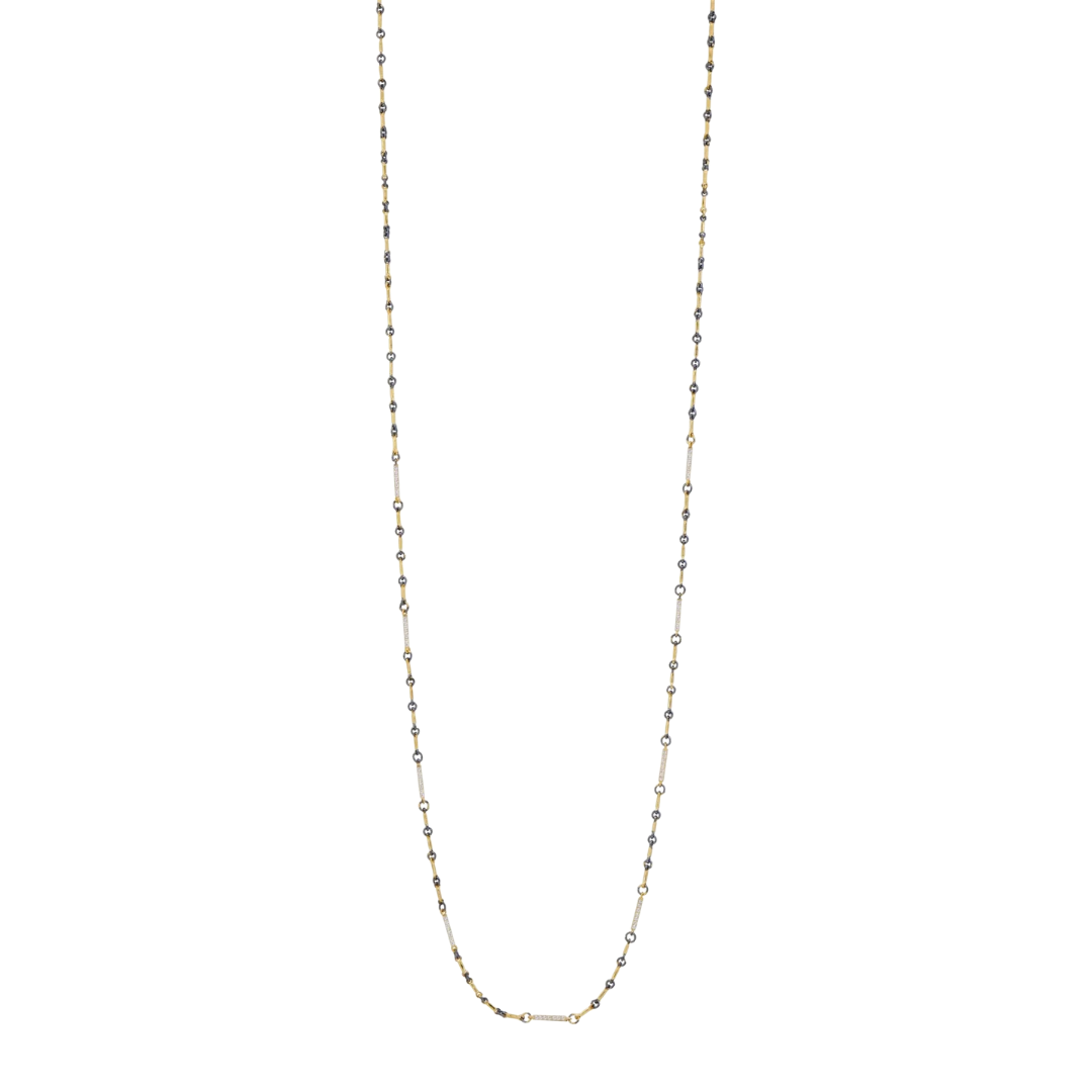 Signature Two-Tone Pavé Station Bar Link Necklace