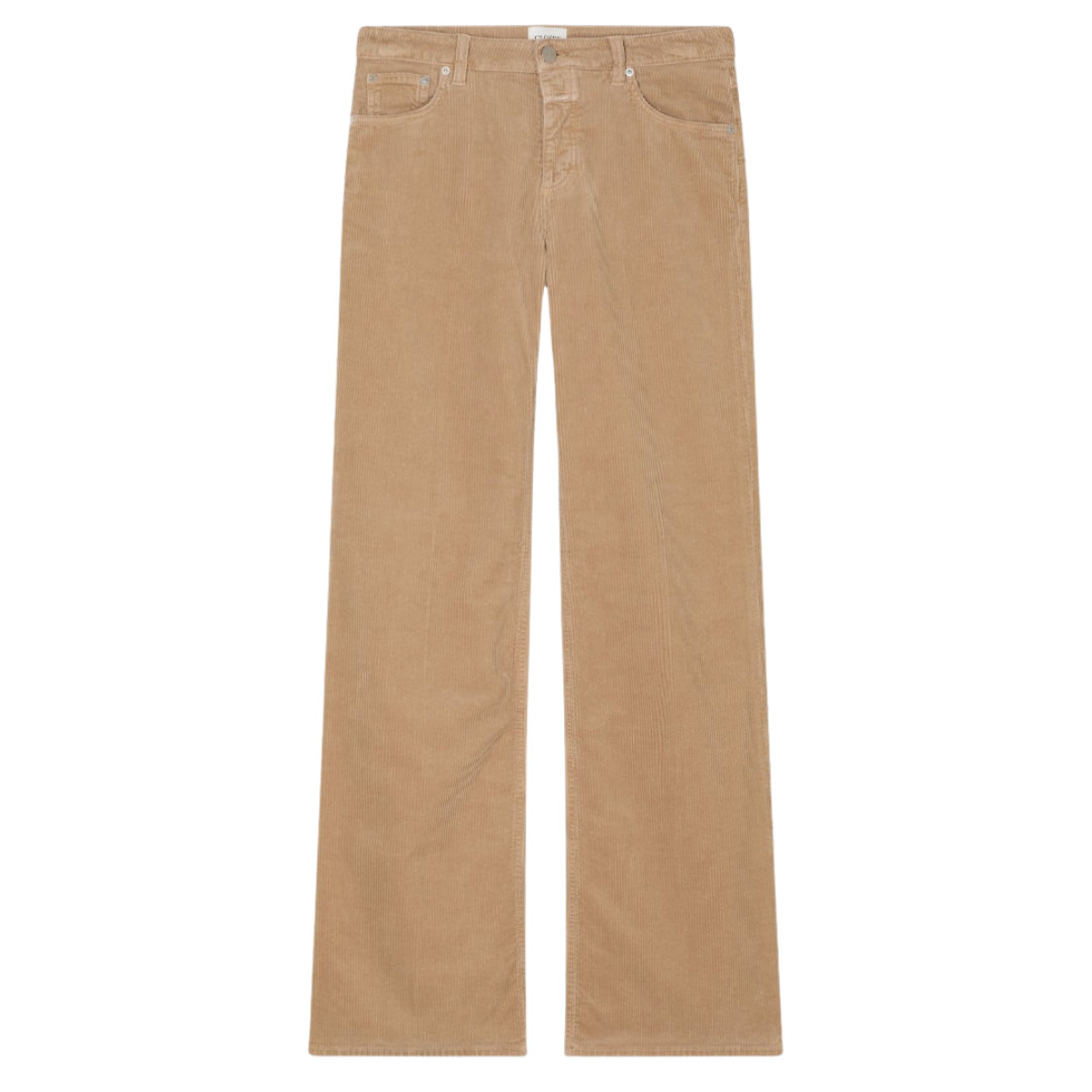 Gillan Wide Corduroy Pants 30" in Wheat Beige