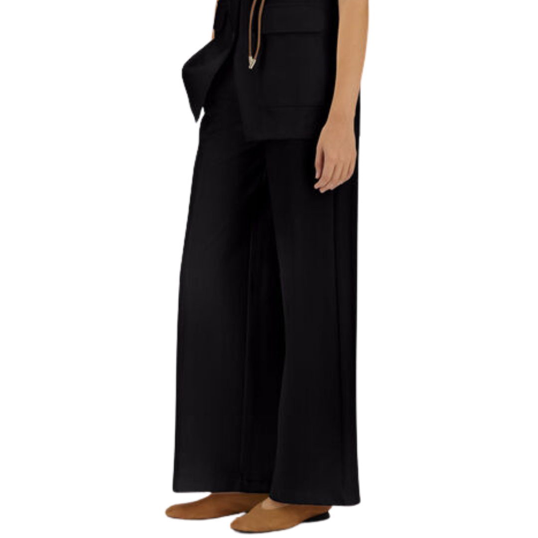 Trousers In Dense Rome Stitch Jersey in Black