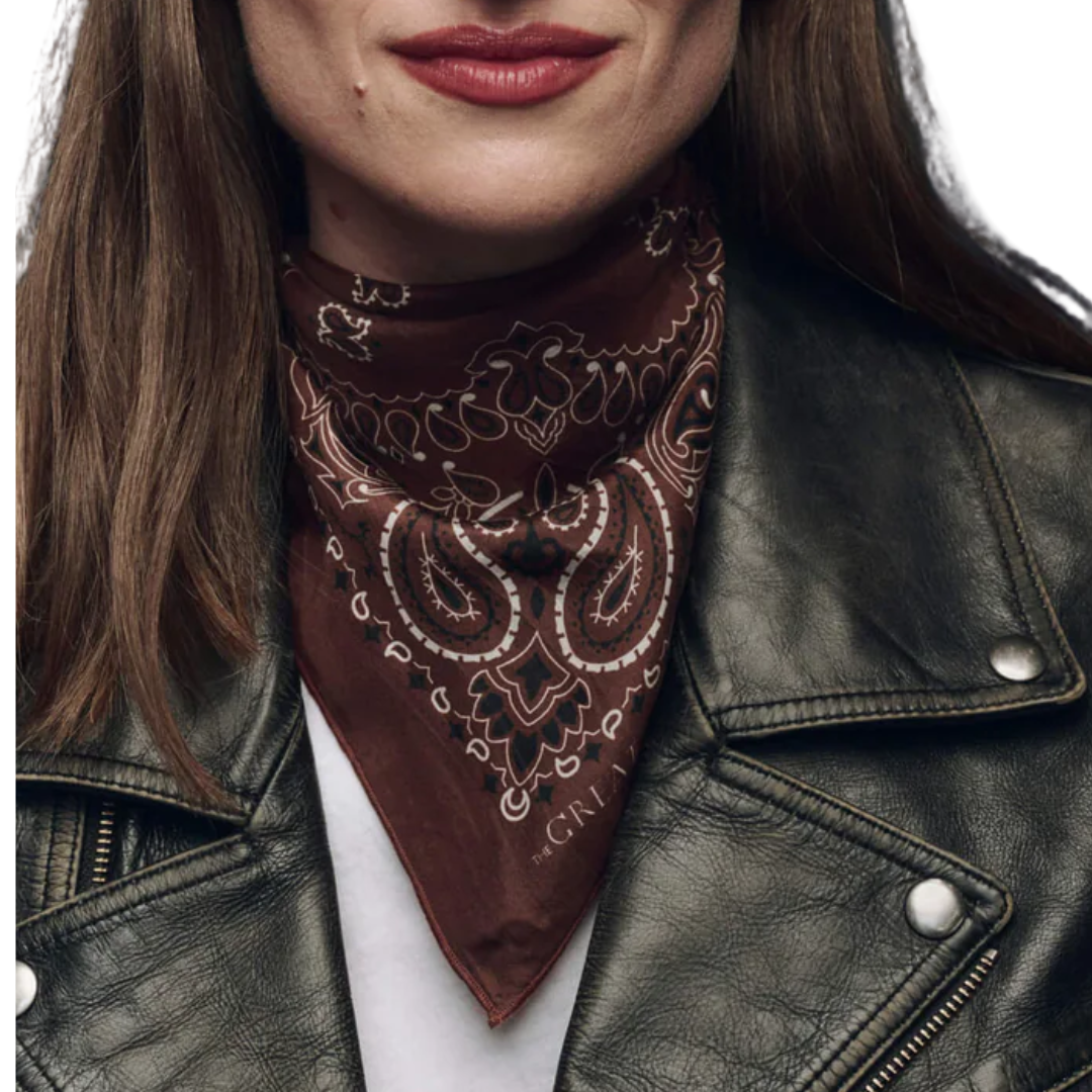 Silk Bandana in Chocolate