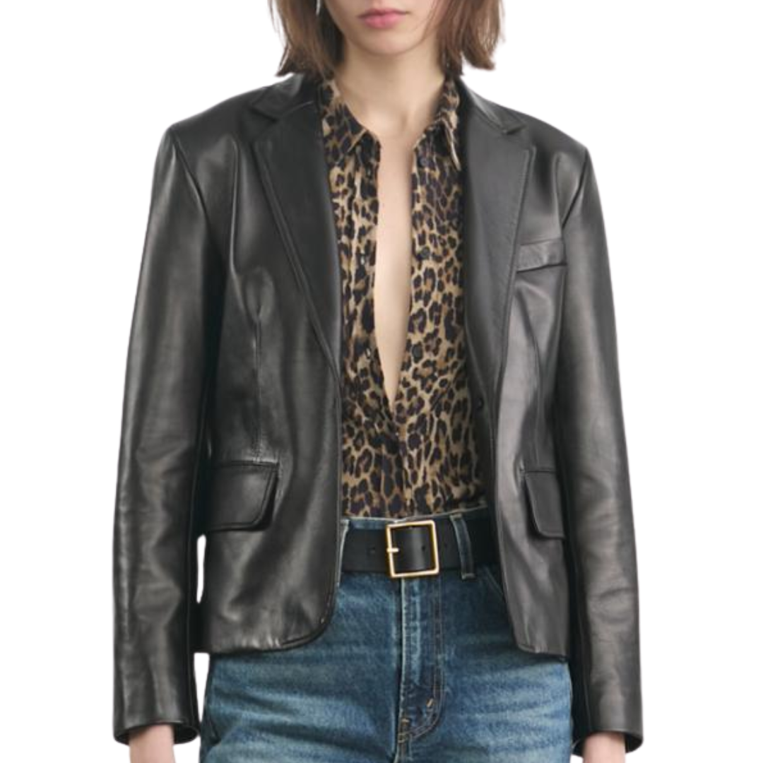 Pascale Leather Jacket in Black
