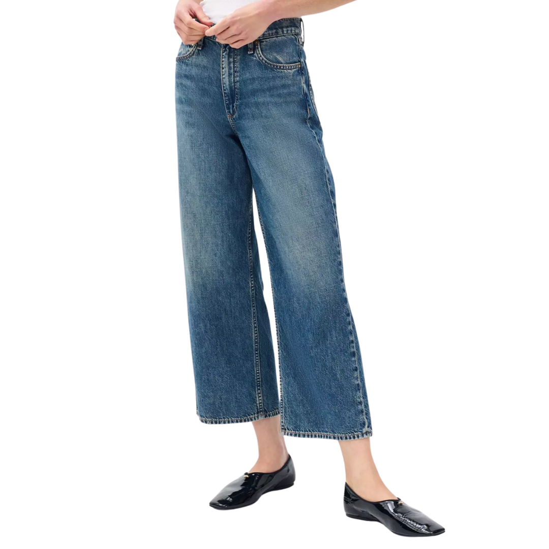 Andi Ankle Wide-Leg Jeans in Delcan