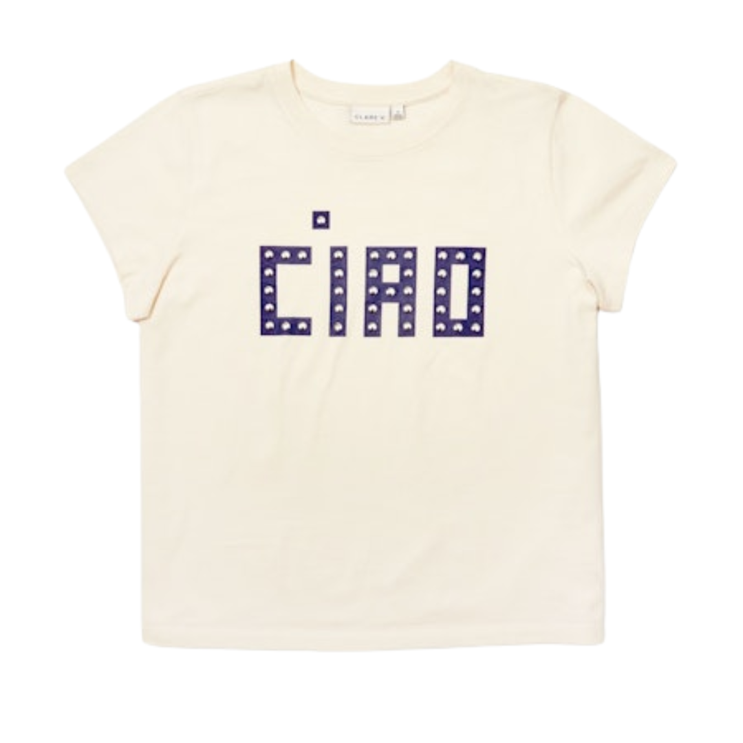 Classic Tee in Cream w/ Studs