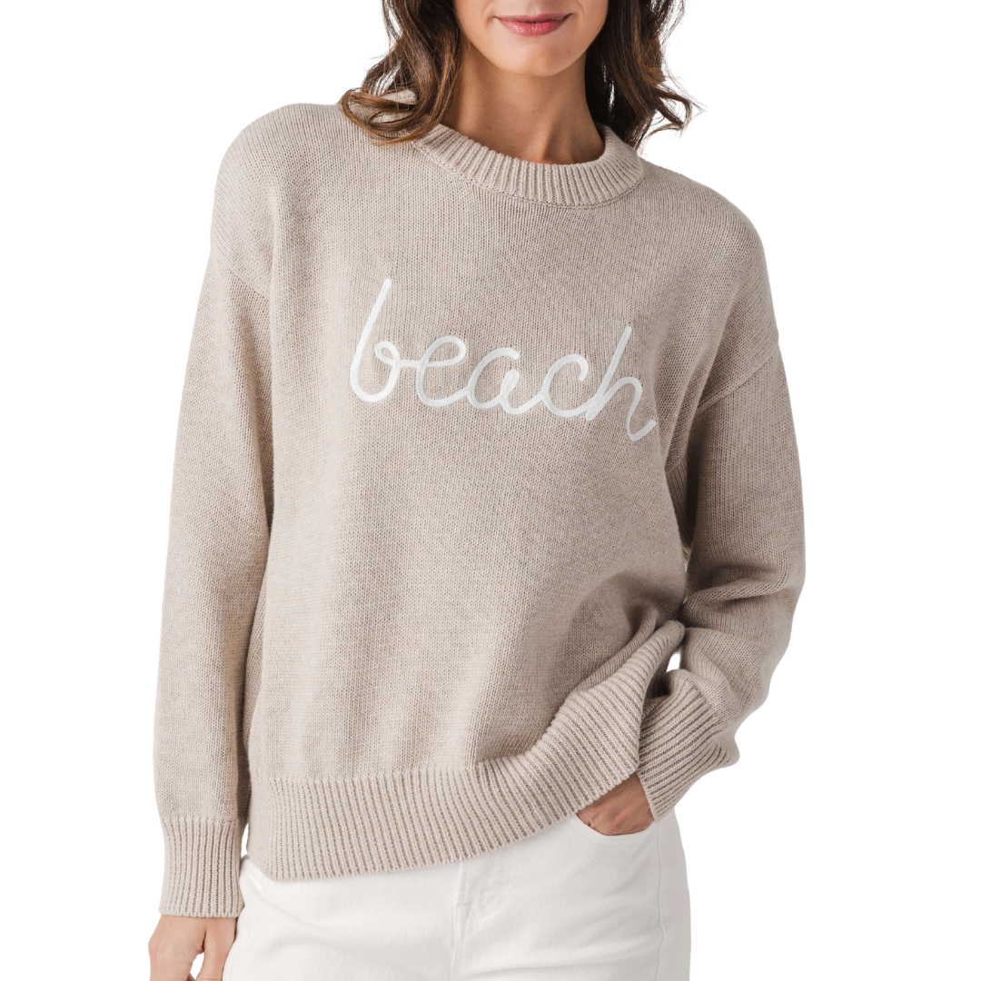Beach Boyfriend Sweater in Natural Heather