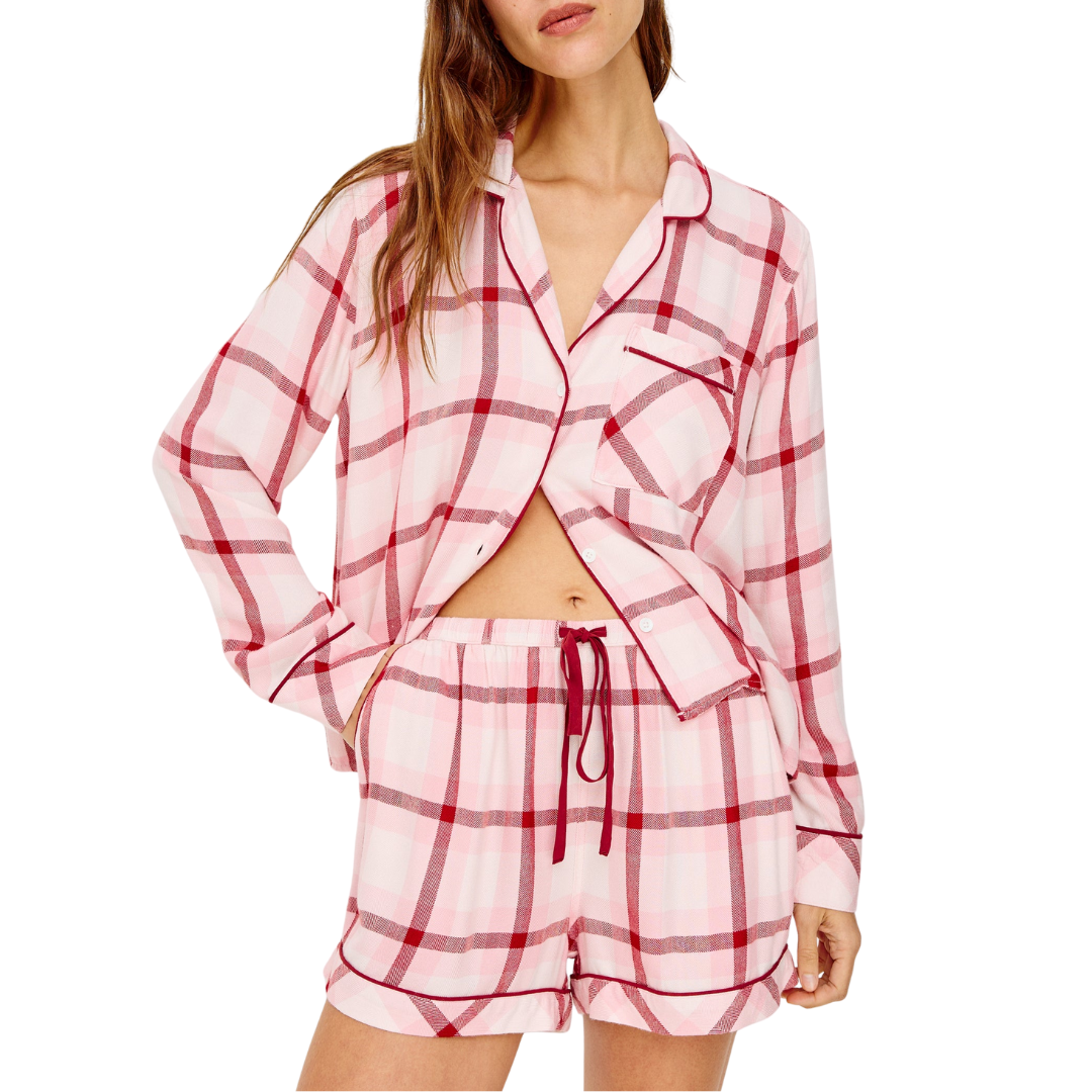 Kellen Pajama Set in Pink Cherry