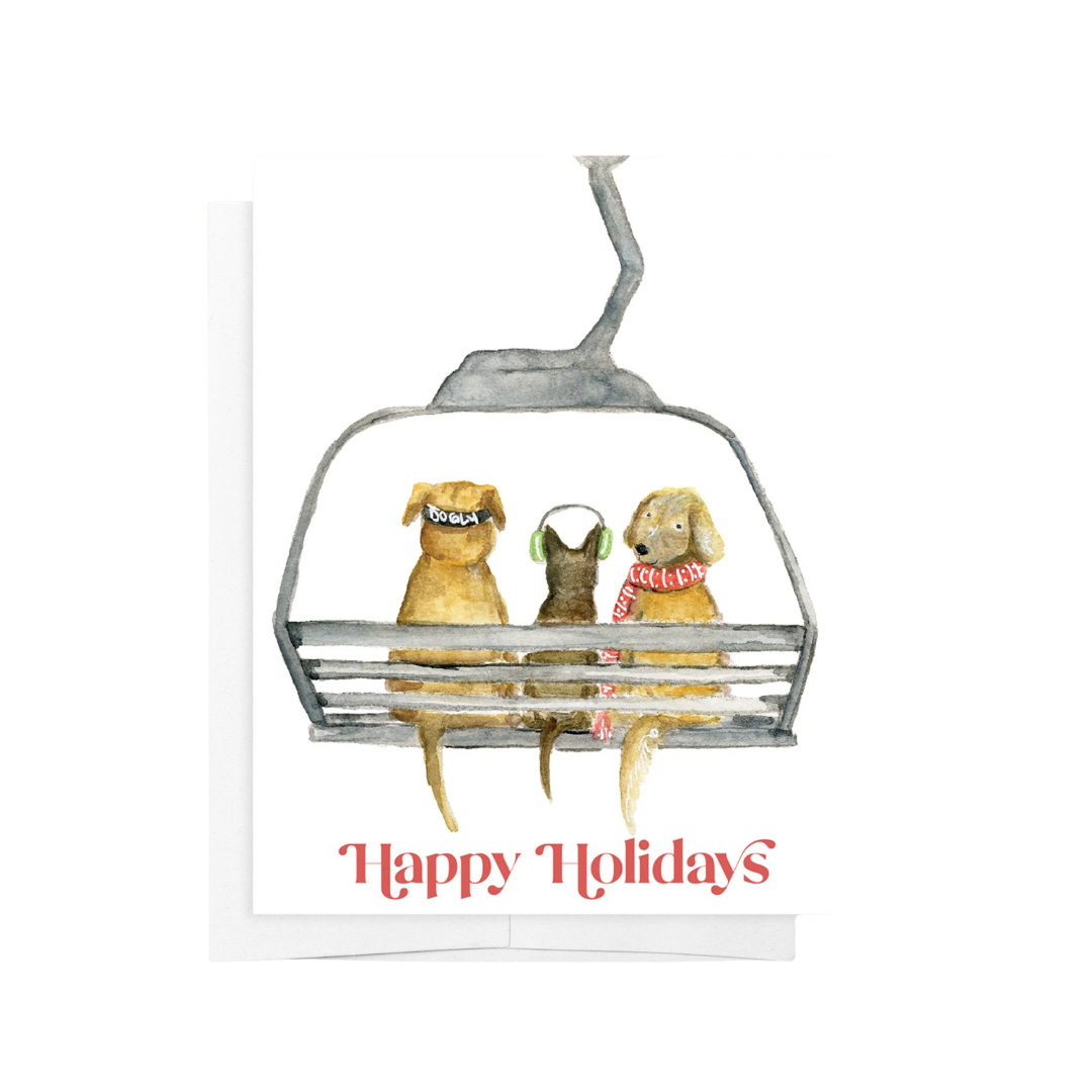 Dog Ski Lift Card