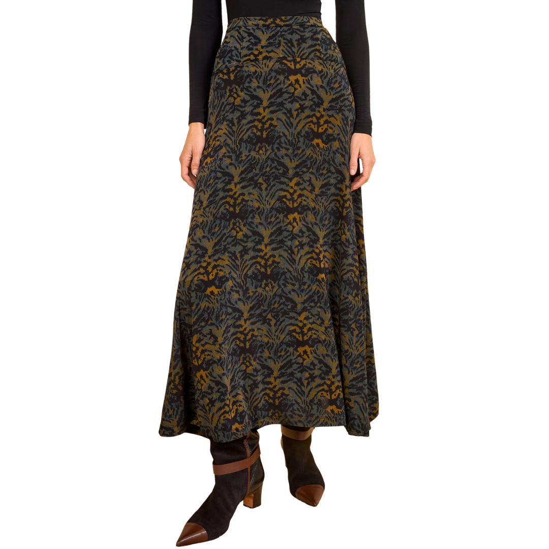 Paola High Waist Midi Skirt in Desert Jasper