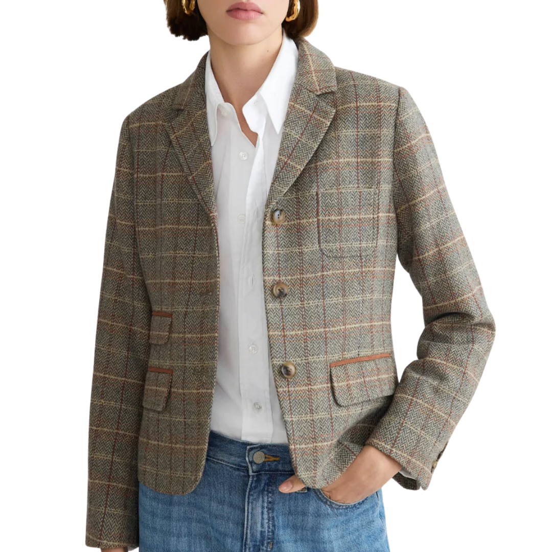 Desmond Blazer in Picante/Camel Tweed