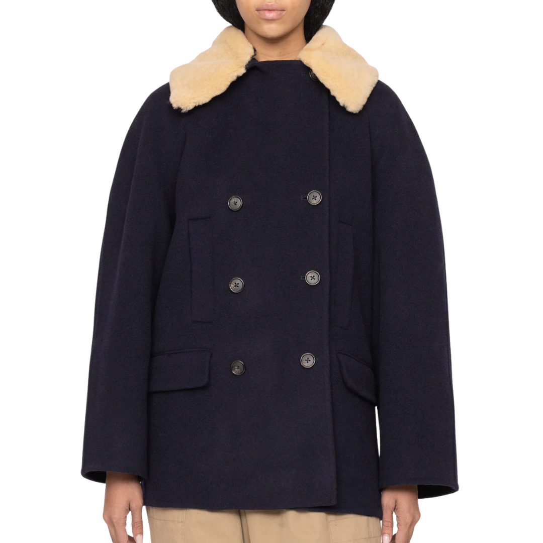 Astra Peacoat in Navy