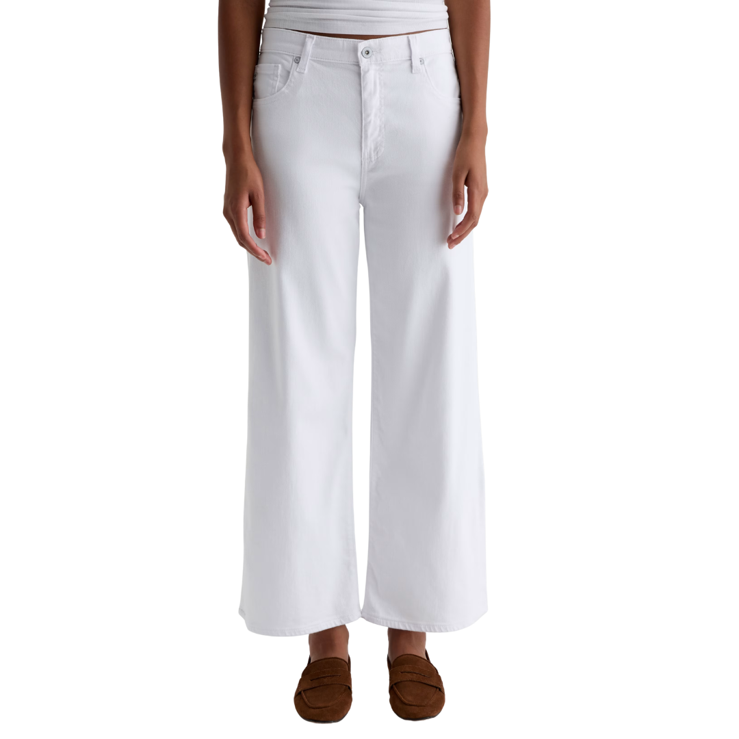 Saige Wide Leg Crop Jean in Gallery White