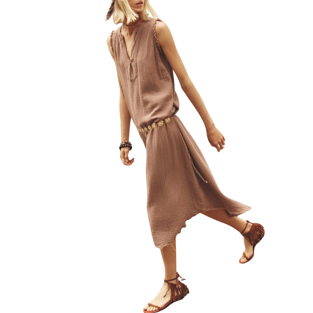 Preslyn Dress in Ash Brown