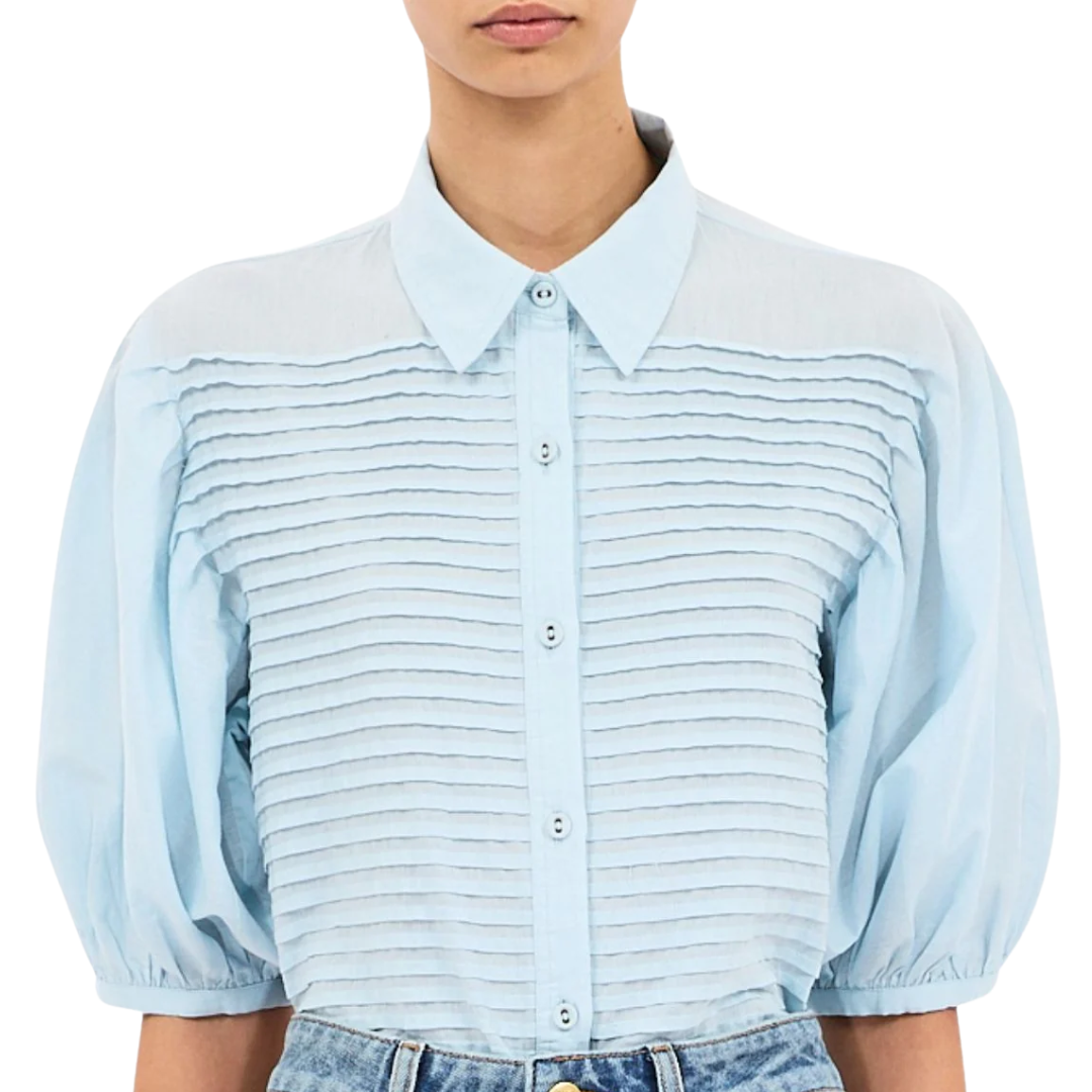 Cordelia Button Up Top in Adriatic